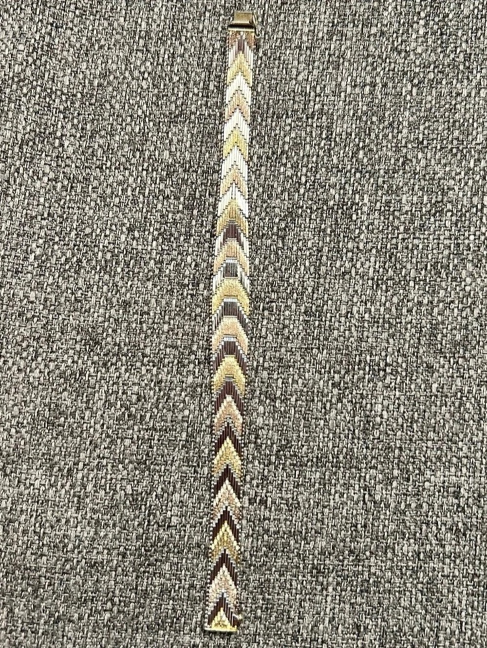 Milor Sterling Silver 925 Italy Tri Color Vermeil Chevron Bracelet - Picture 5 of 10
